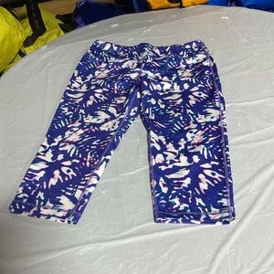 Pro Player Purple Multi-Color Athletic Capri Leggings